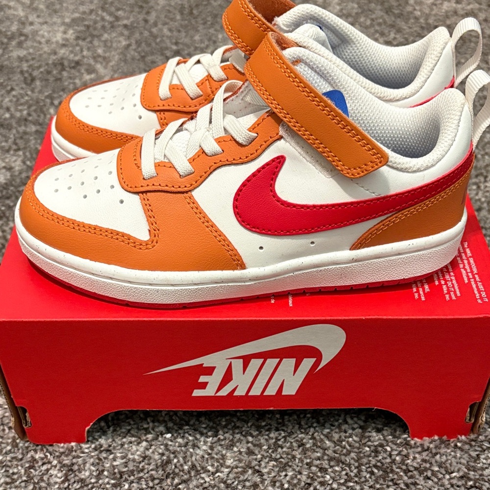 Nike Kids' White and Orange Sneakers